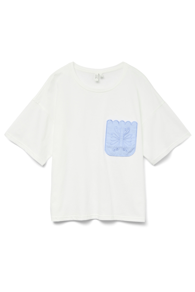 VMDAMBRA S/S O-NECK T-SHIRT JRS BTQ 10330122 Snow White/CHAMBRE PO